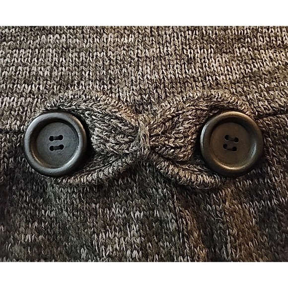 Kenji Peplum Cardigan Classic Feminine Gray‎ Heather Button Tab Sweater Womens L - Picture 7 of 13